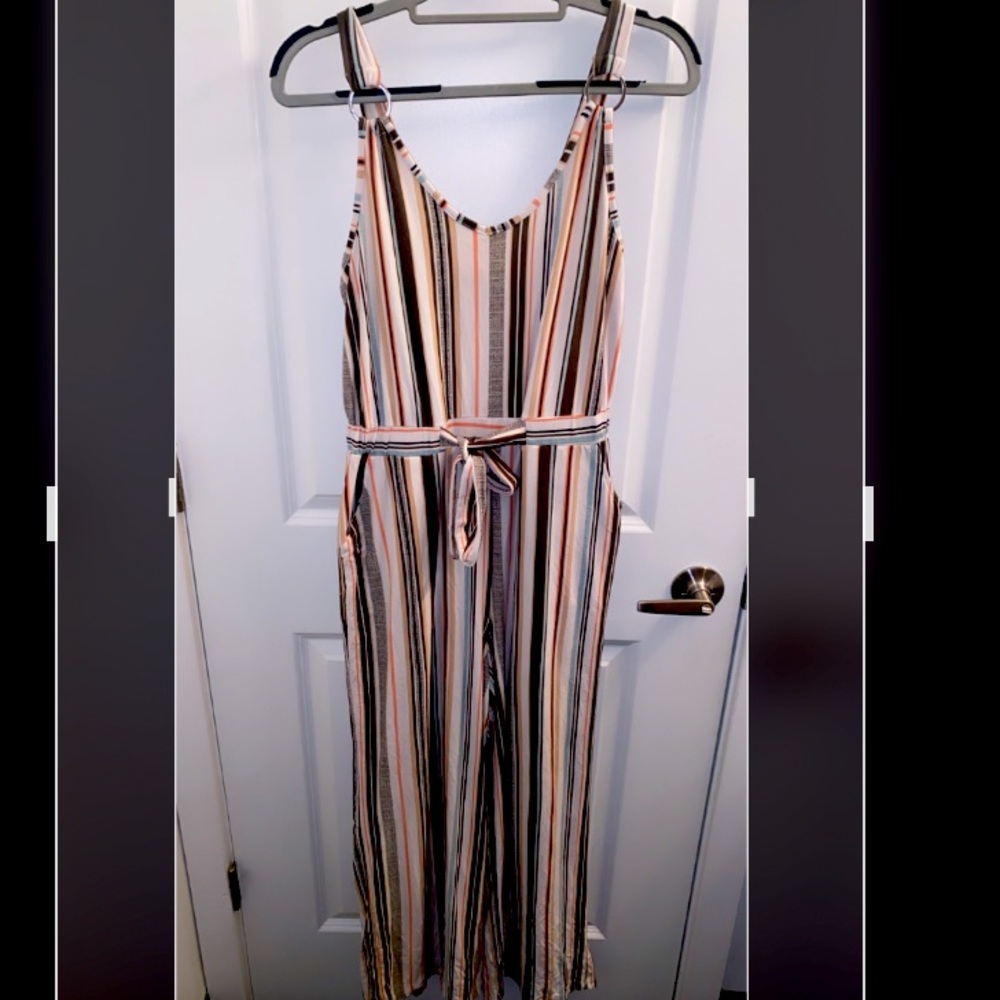 Pant romper with waist belt